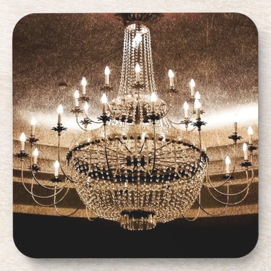 Crystal Chandelier Dazzle Glitz Glam Drink Onderze Bier Onderzetter (Voorkant)