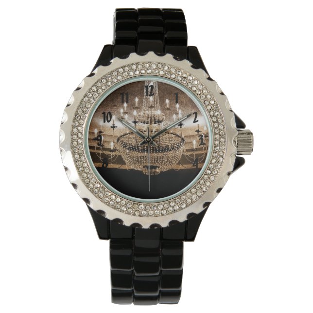 Crystal Chandelier Dazzle Glitz Glam Glamor Watch Horloge (Voorkant)
