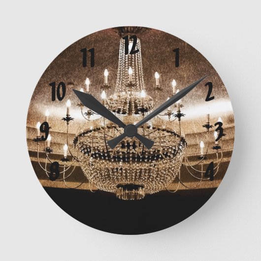 Crystal Chandelier Dazzle Glitz Glam Wall klok (Voorkant)