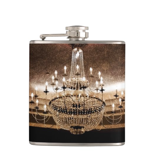 Crystal Chandelier Dazzle Glitz Glam Whiskey Flask Heupfles (Voorkant)