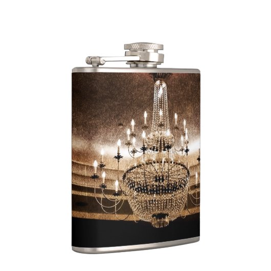 Crystal Chandelier Dazzle Glitz Glam Whiskey Flask Heupfles (Rechts)