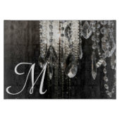 Crystal Chandelier Monogram Glass Cutting Board Snijplank (Voorkant)