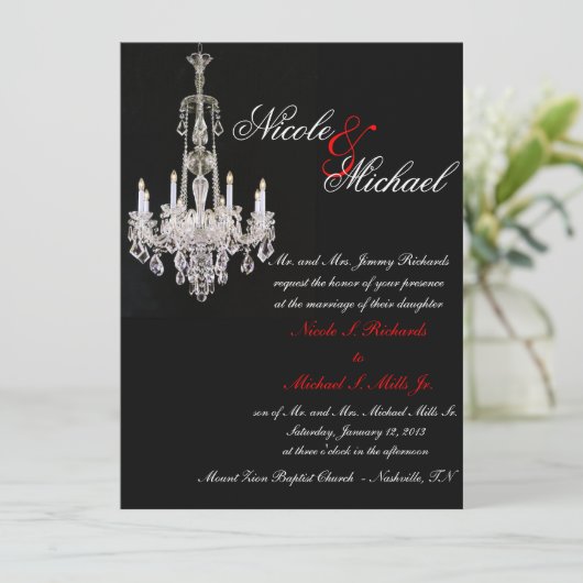 Crystal Chandelier- Uitnodigingen (Staand voorkant)