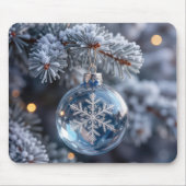 Crystal Christmas Snowflake Ornament Muismat (Voorkant)