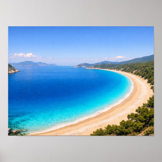 Crystal Clear Blue Ocean Bay Poster - Mediterranea (Voorkant)