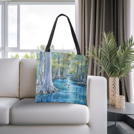 Crystal Clear Blue Water River, Tote Bag