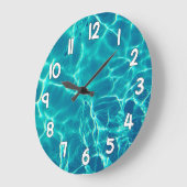 Crystal Clear Blue Water Wall Clock Nature Decor Grote Klok (Hoek)