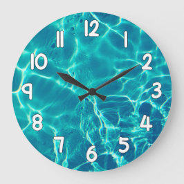 Crystal Clear Blue Water Wall Clock Nature Decor Grote Klok