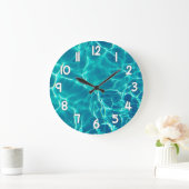Crystal Clear Blue Water Wall Clock Nature Decor Grote Klok (Huis)