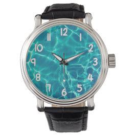 Crystal Clear Blue Water Wrist Watch Nature Horloge
