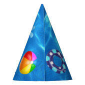 Crystal Clear Happy Birthday Pool Party Pet Feesthoedjes (Achterkant)