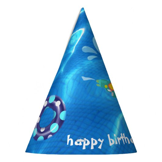 Crystal Clear Happy Birthday Pool Party Pet Feesthoedjes (Links)