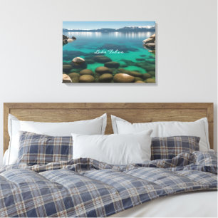 Crystal Clear Lake Tahoe Landschap Art Foto Canvas Afdruk