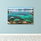 Crystal Clear Lake Tahoe Landschap Art Foto Canvas Afdruk (Insitu (Houten vloer))