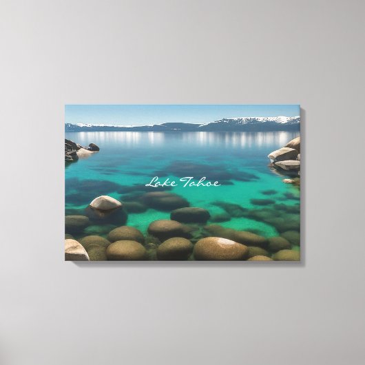 Crystal Clear Lake Tahoe Landschap Art Foto Canvas Afdruk (Voorkant)