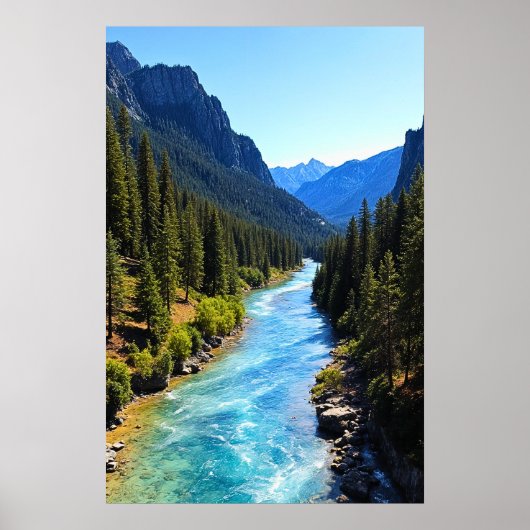 Crystal Clear Mountain River Poster (Voorkant)