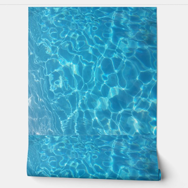 Crystal Clear Sky Blue Pool Water Behang (Afrollen)