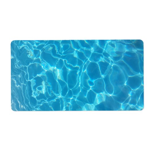 Crystal Clear Sky Blue Pool Water Etiket (Voorkant)