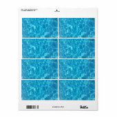 Crystal Clear Sky Blue Pool Water Etiket (Full Sheet)