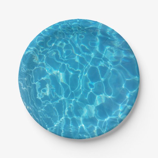 Crystal Clear Sky Blue Pool Water Papieren Bordje (Voorkant)