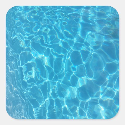 Crystal Clear Sky Blue Pool Water Vierkante Sticker (Voorkant)