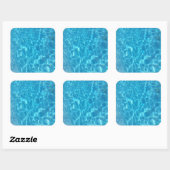 Crystal Clear Sky Blue Pool Water Vierkante Sticker (Vel)
