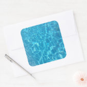 Crystal Clear Sky Blue Pool Water Vierkante Sticker (Envelop)