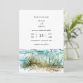 Crystal Clear Waters Zeegras Marine Beach bruiloft Kaart (Staand voorkant)