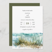 Crystal Clear Waters Zeegras Marine Beach bruiloft Kaart (Voorkant / Achterkant)