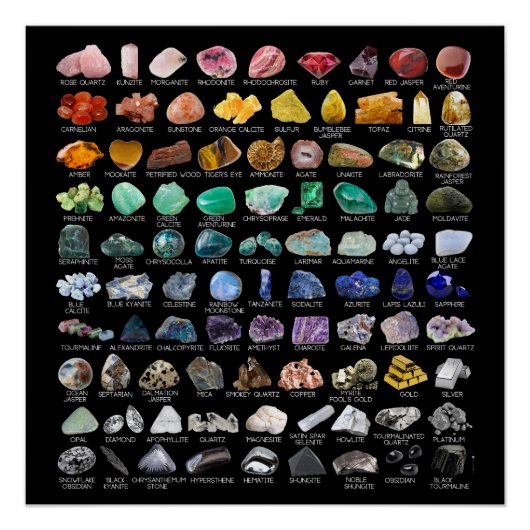 Crystal Collectie Regenboog Rocks Geology Square Perfect Poster (Voorkant)