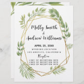 crystal Country bruiloft greenery bruiloft Invite (Voorkant / Achterkant)