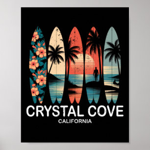 Crystal Cove State Park Californië Surfboard Surfe Poster