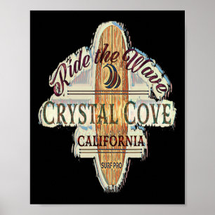 Crystal Cove Surfen Vervuild Vintage Retro Surf Poster