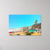 Crystal Cove Unbrellas en huisjes Canvas Afdruk (Voorkant)