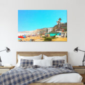 Crystal Cove Unbrellas en huisjes Canvas Afdruk (Insitu (Slaapkamer))