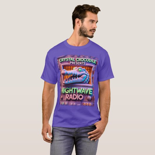 CRYSTAL CROCODILE cadeau NIGHTWAVE RADIO!!! v1 T-shirt (Voorkant volledig)