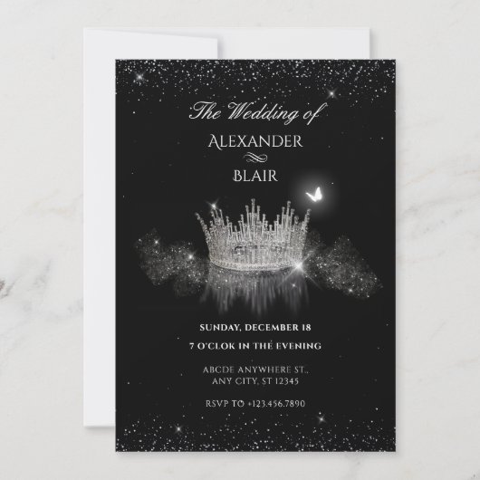Crystal Crown Queen Flat Save The Date Kaart (Voorkant)