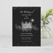 Crystal Crown Queen Flat Save The Date Kaart (Staand voorkant)