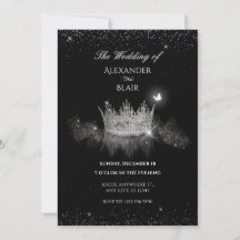 Crystal Crown Queen Flat Save The Date Kaart
