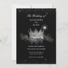 Crystal Crown Queen Flat Save The Date Kaart