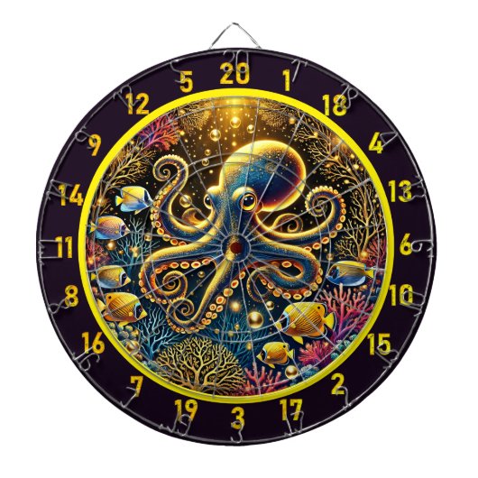 Crystal Depths Octopus Dartboard Dartbord (Voorkant)