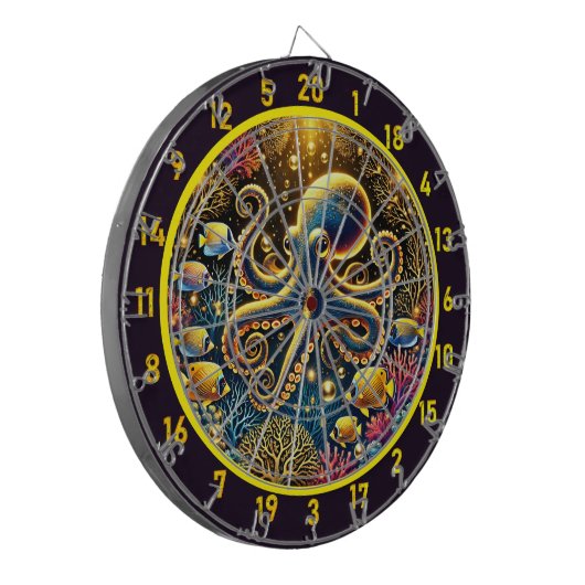 Crystal Depths Octopus Dartboard Dartbord (Voorkant Links)