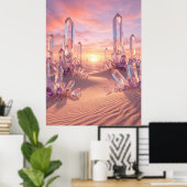 Crystal Desert Sunset Fantasy Art Poster (Thuiskantoor)