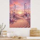 Crystal Desert Sunset Fantasy Art Poster (Keuken)