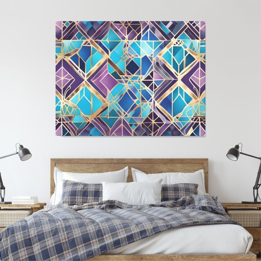 Crystal Diamonds abstract kunstcanvas Canvas Afdruk (Insitu (Slaapkamer))