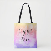 *~* Crystal Diva Gradient Lavender Pink Gold Tote Bag (Voorkant)