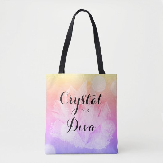 *~* Crystal Diva Gradient Lavender Pink Gold Tote Bag (Voorkant)