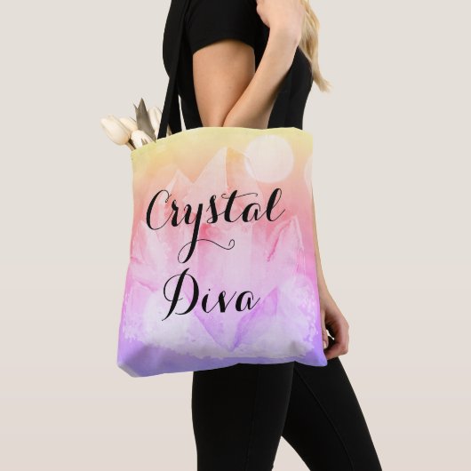 *~* Crystal Diva Gradient Lavender Pink Gold Tote Bag (Dichtbij)