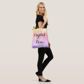 *~* Crystal Diva Gradient Lavender Pink Gold Tote Bag (Op model)