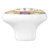 Crystal Dragonfly with faux 2D graphic gemstones Keramische Knop (Zijkant)